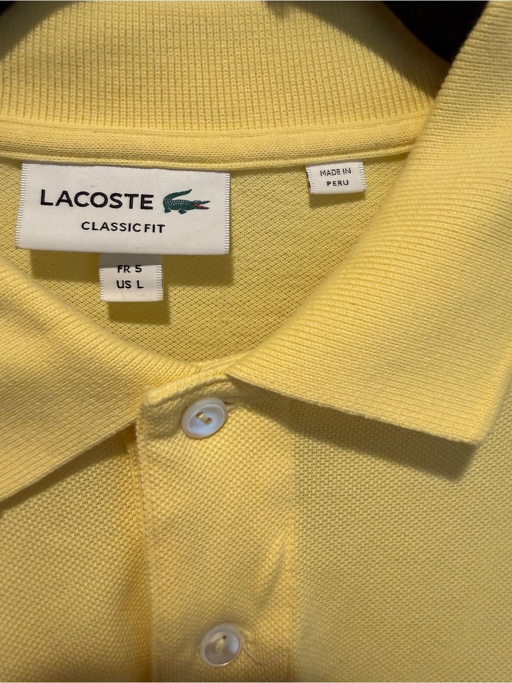 Lacoste Yellow Classic Pique Polo Shirt - Picture 2 of 3